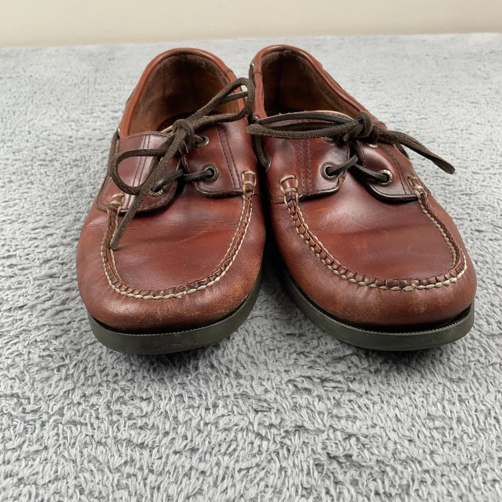LL Bean Boat Shoes Mens 10 EE Brown Leather Casco Bay Moccasin Loafers Casual